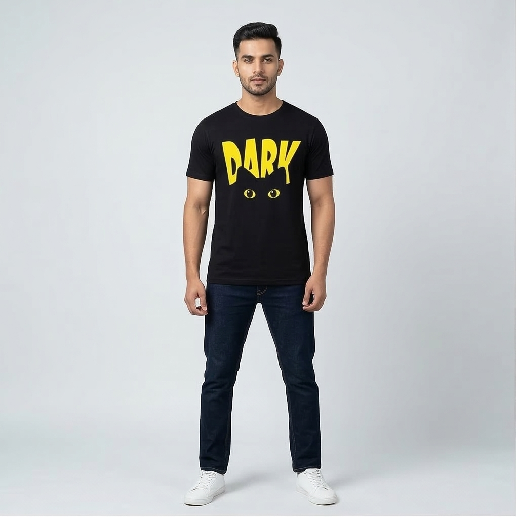 Dark Cat Printed T-Shirt