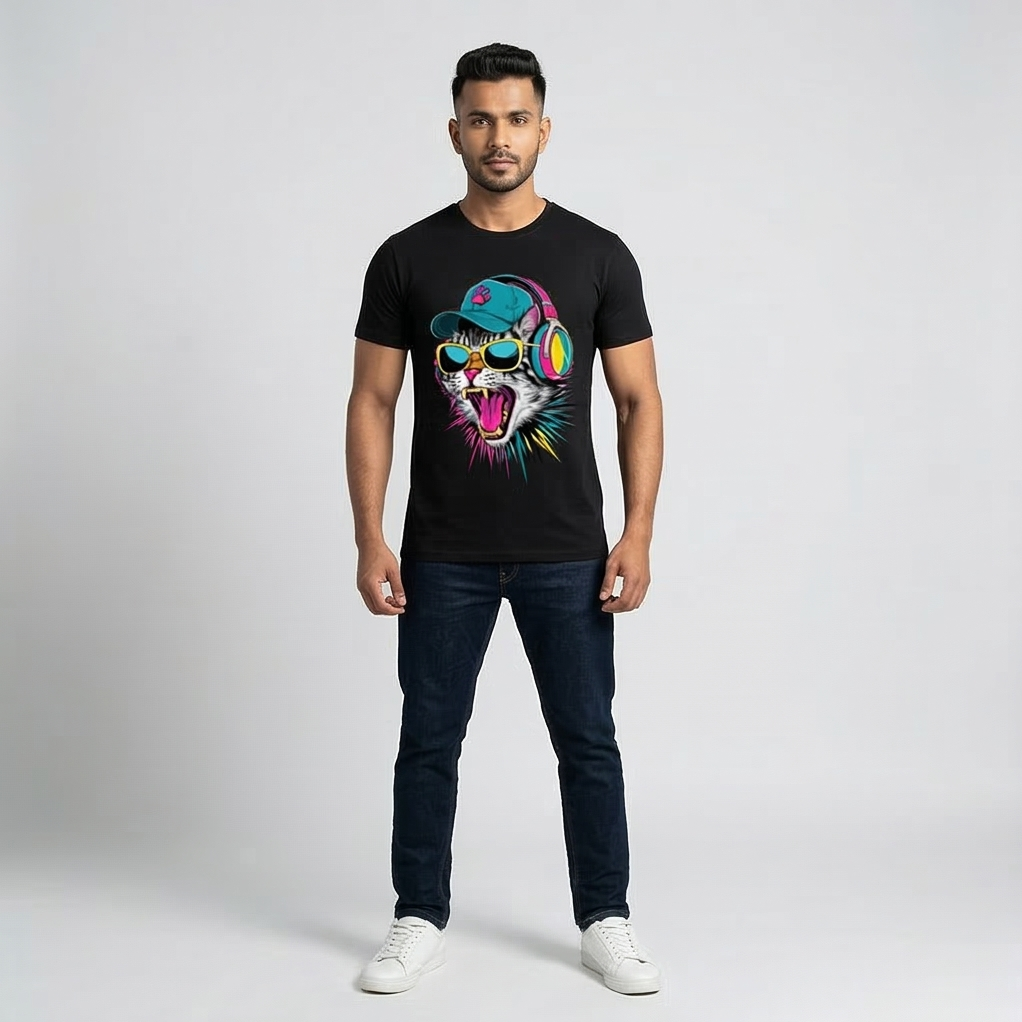 Music Cat Graphic Tee