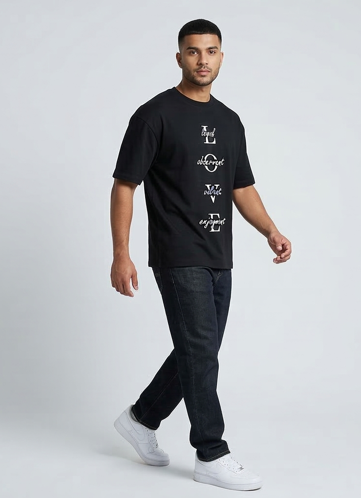 Black Love Printed T-Shirt