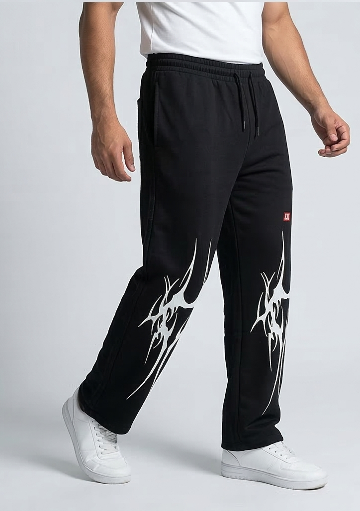 Flame Print Lower Black