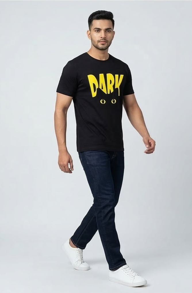 Dark Cat Printed T-Shirt