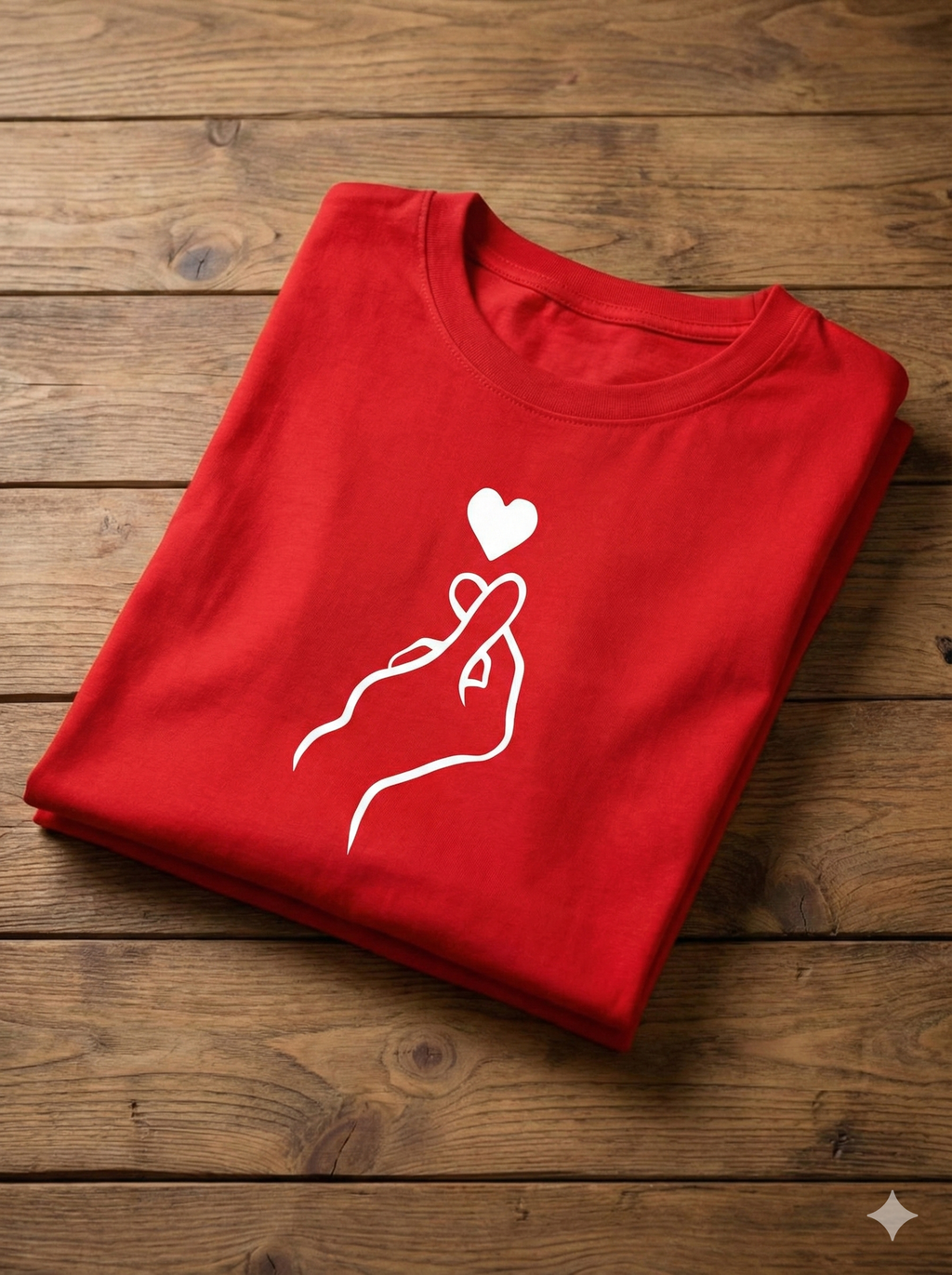 Folded hand heart tees