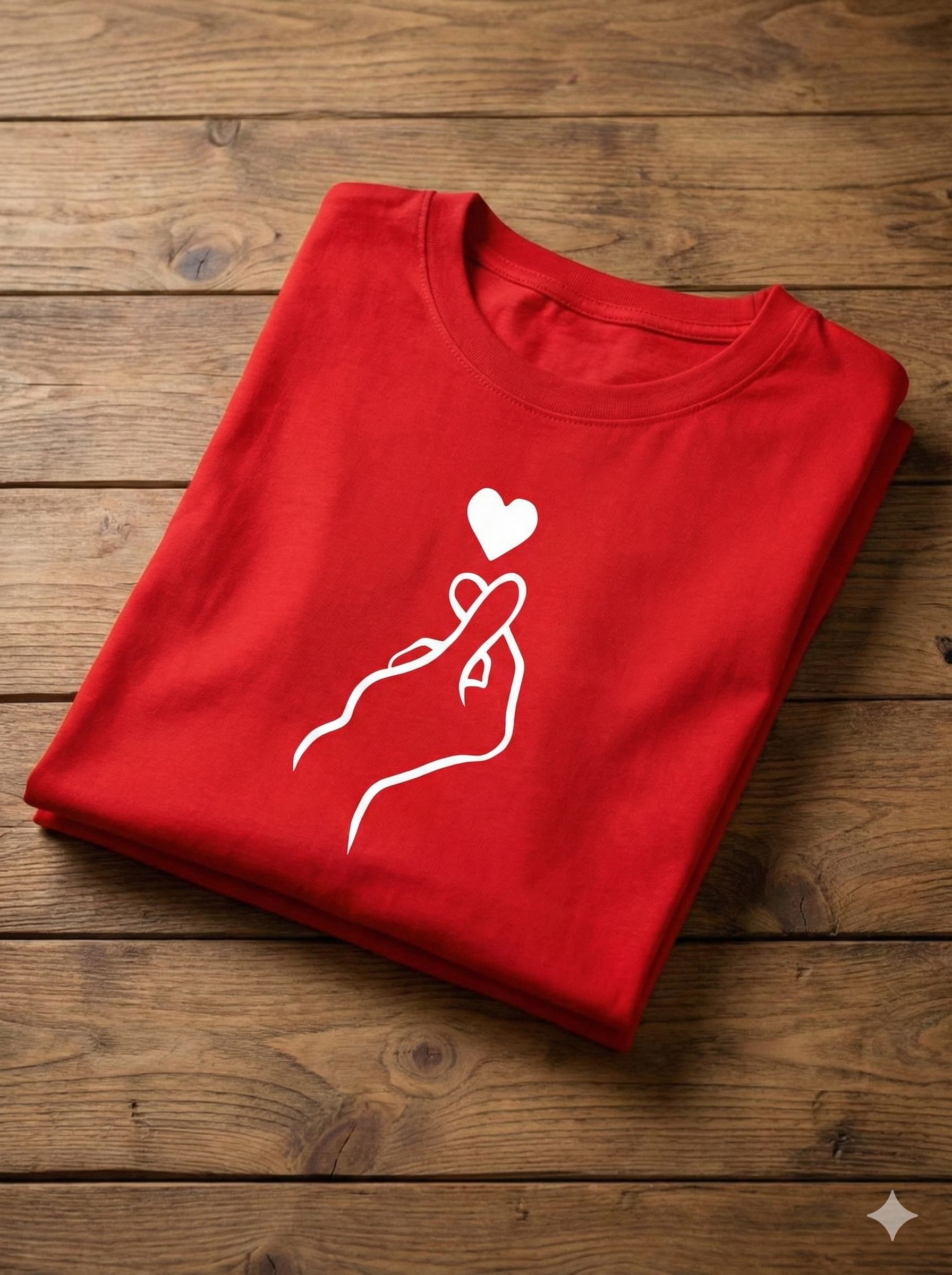Folded hand heart tees