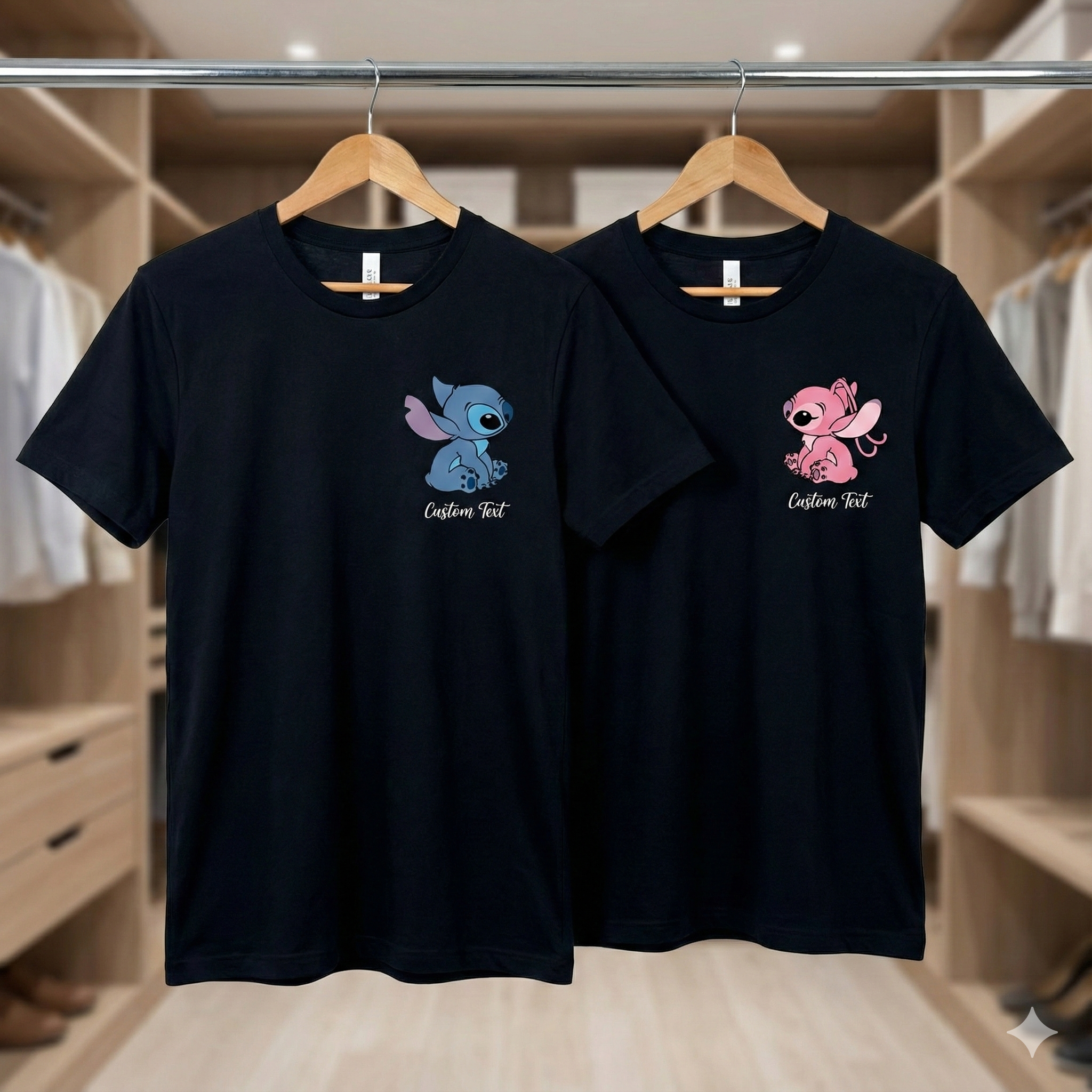 Cartoon couple tee back print