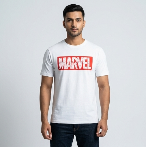 Marvel Logo White T-Shirt - Front
