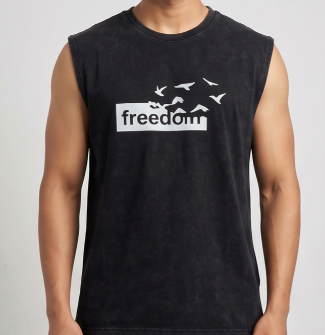 Freedom Typography Statement Oversized T-Shirt | Men