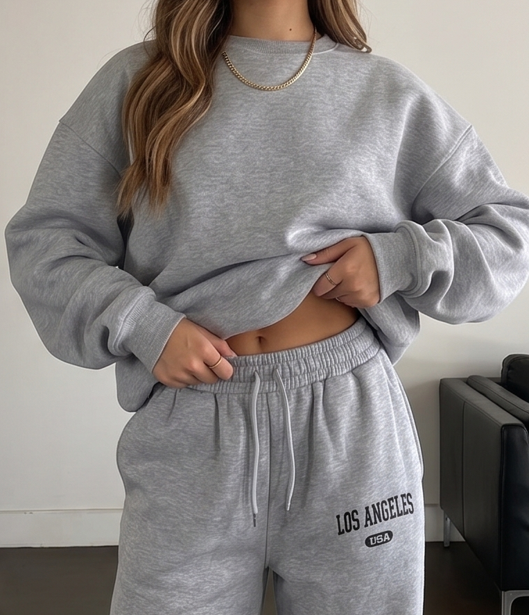 Los Angeles Grey Graphic Wide Leg Pyjama Lower | Women