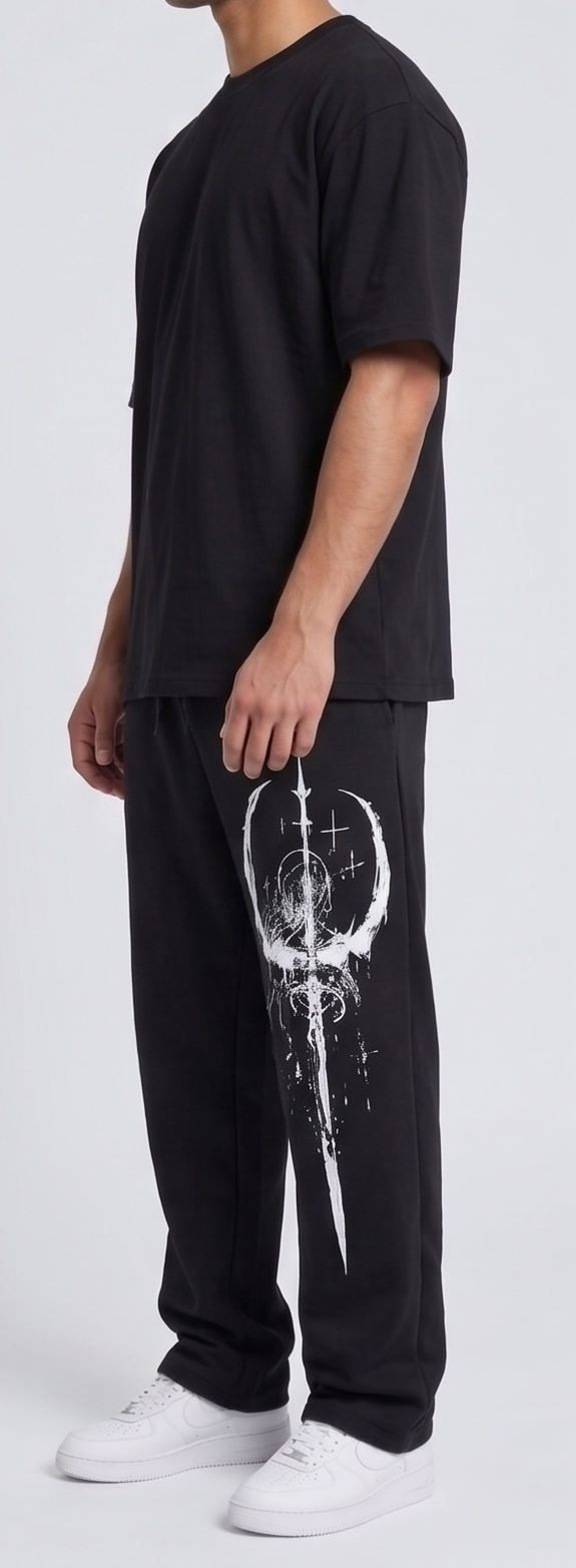 Dark Sigilism Occult Graphic Oversized T-Shirt | Men