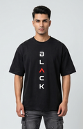 Solid Black Essential Oversized T-Shirt | Men
