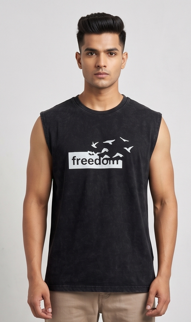 Freedom Typography Statement Oversized T-Shirt | Men