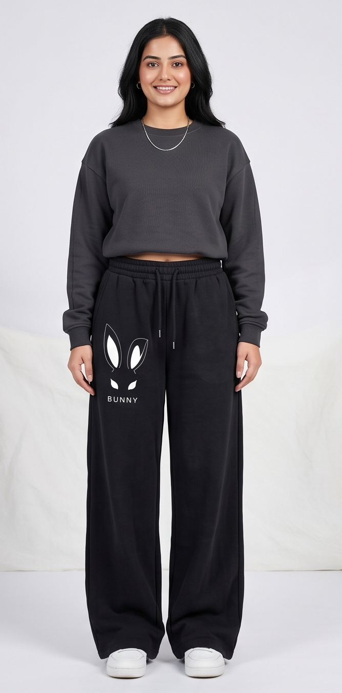 Bunny Cute Graphic Wide Leg Pyjama Lower | Women