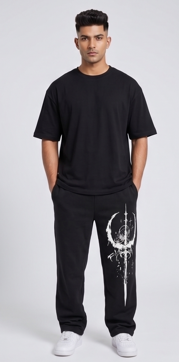 Dark Sigilism Occult Graphic Oversized T-Shirt | Men