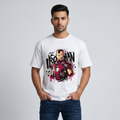 Iron Man graffiti oversized white tshirt front