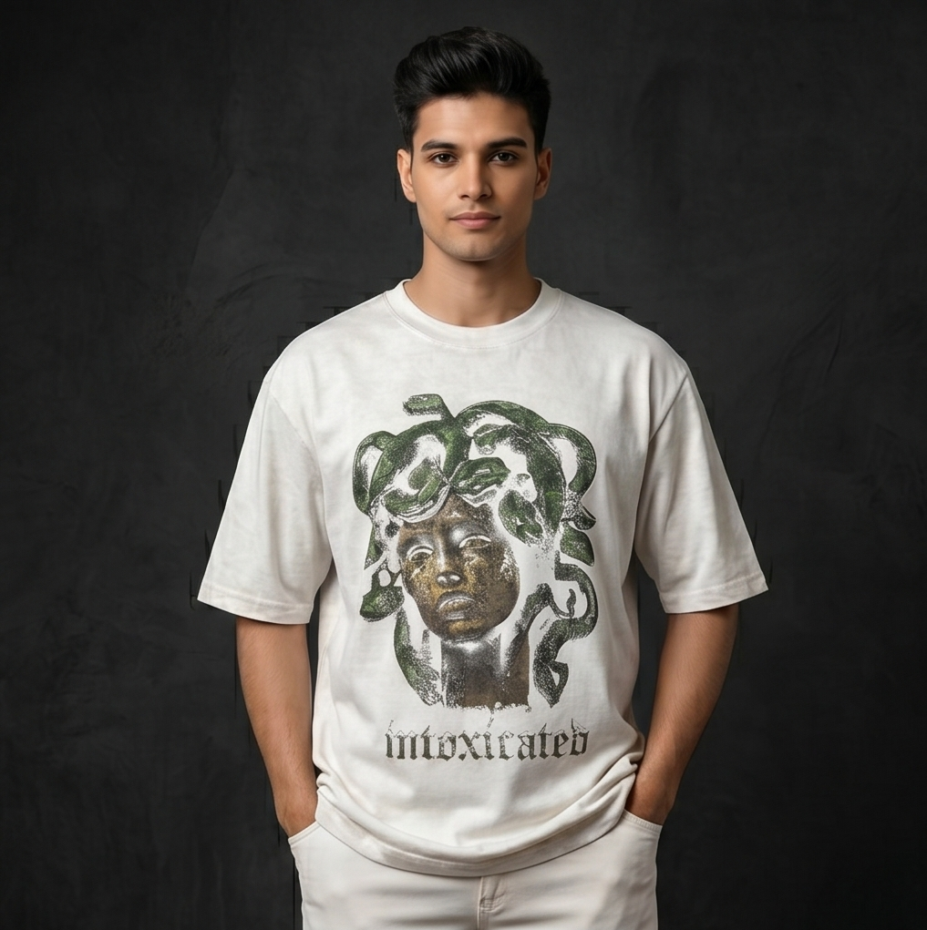 Medusa Greek Mythology Graphic Oversized T-Shirt | Men