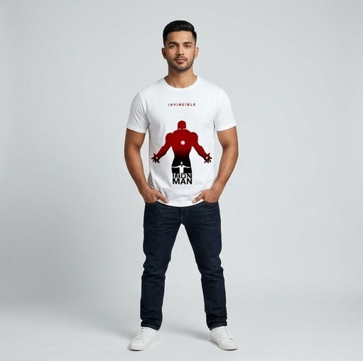 Invincible Iron Man white tshirt front