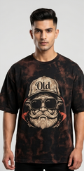 Old Man Vintage Character Graphic Oversized T-Shirt | Men