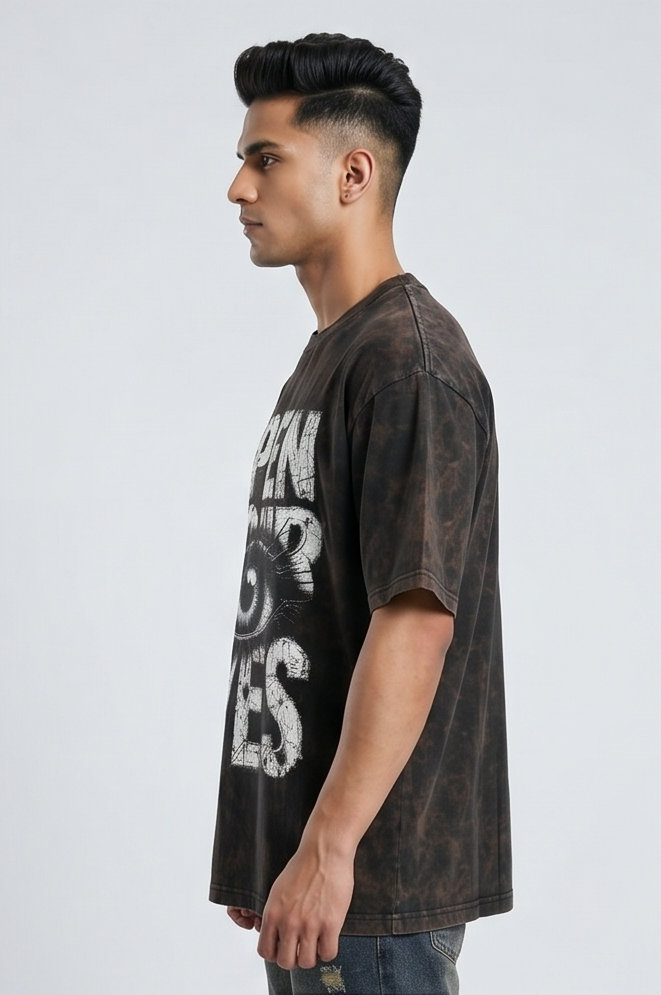 Open Eyes Surreal Graphic Oversized T-Shirt | Men