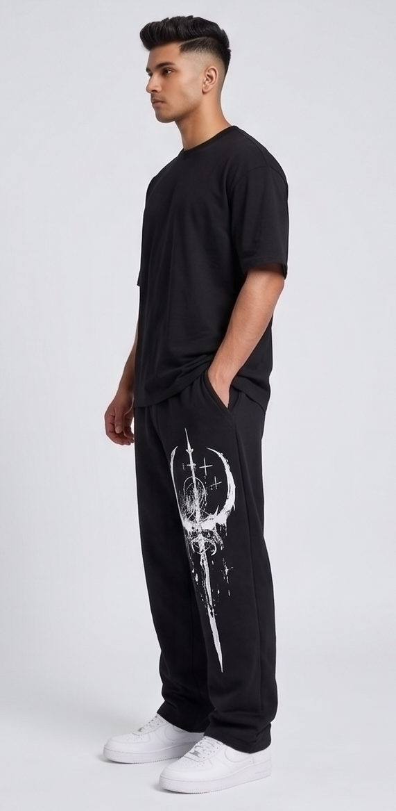 Dark Sigilism Occult Graphic Oversized T-Shirt | Men