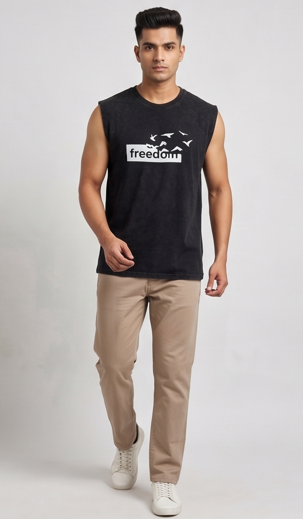 Freedom Typography Statement Oversized T-Shirt | Men
