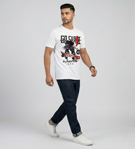 Skater tshirt walk pose