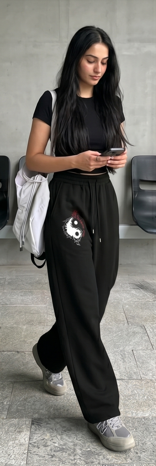 Anime Girl Graphic Wide Leg Pyjama Lower | Women
