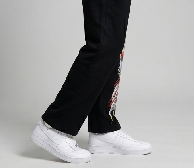 Japanese Dragon Print Streetwear Trackpants | Men